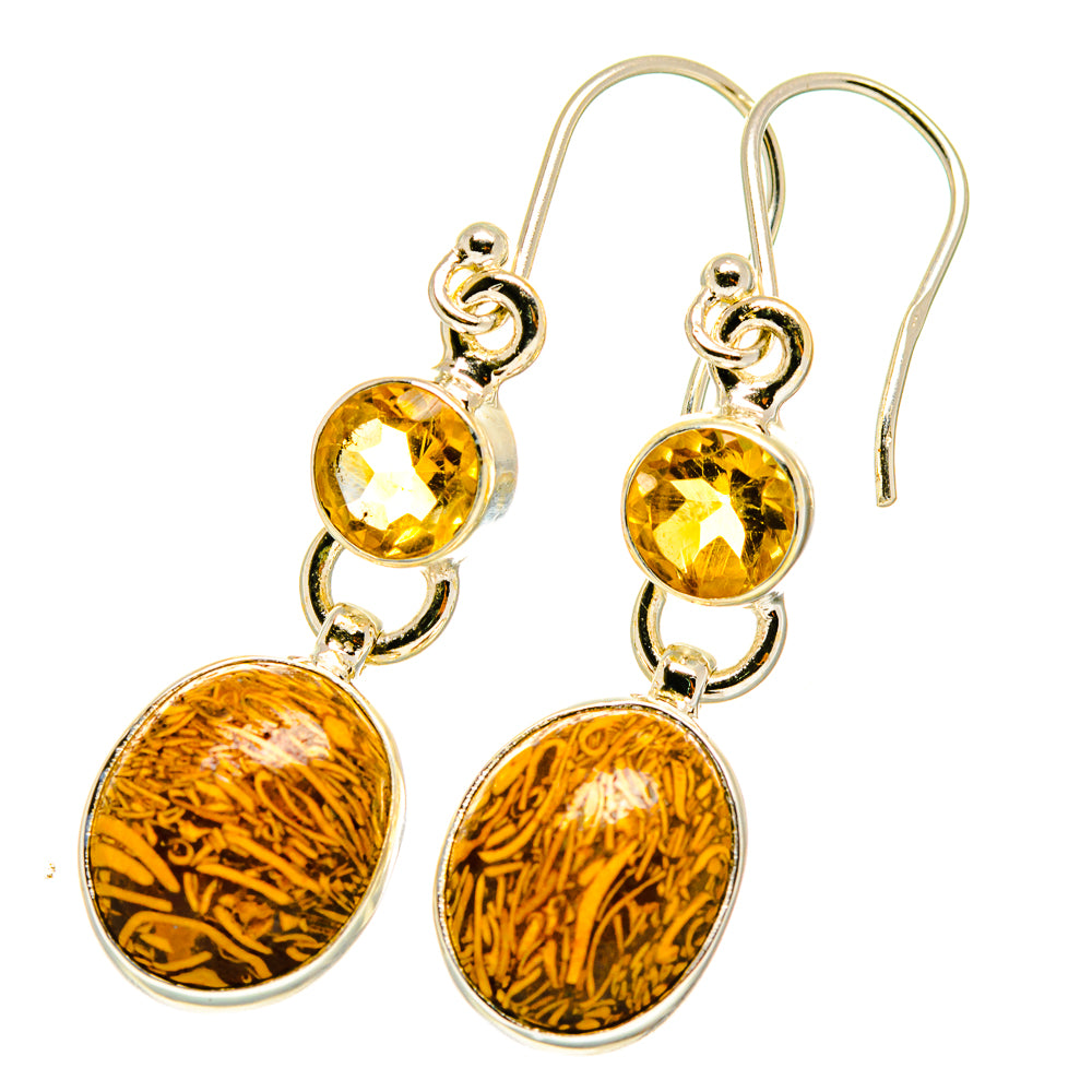Palm Wood Jasper Earrings handcrafted by Anasilvercos - EARR417611