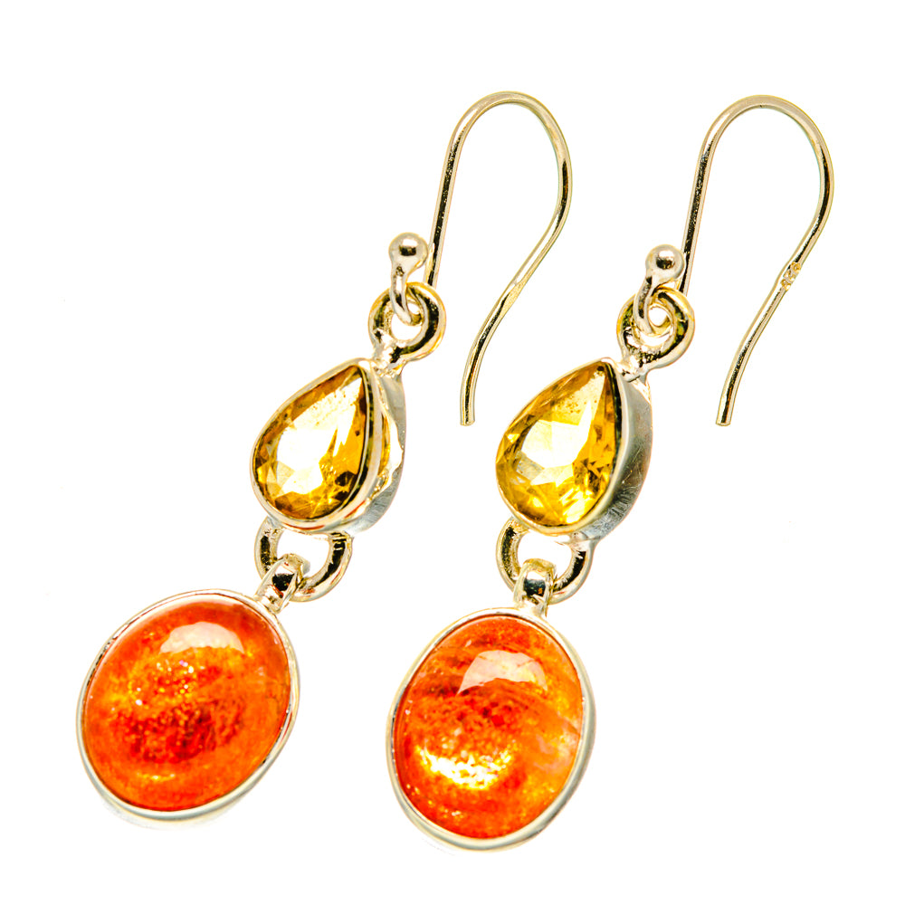 Sunstone Earrings handcrafted by Anasilvercos - EARR417615