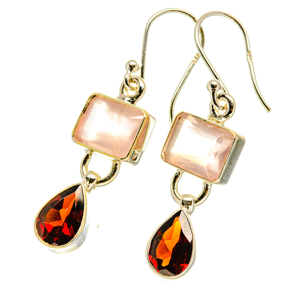 Rose Quartz Earrings handcrafted by Anasilvercos - EARR417617