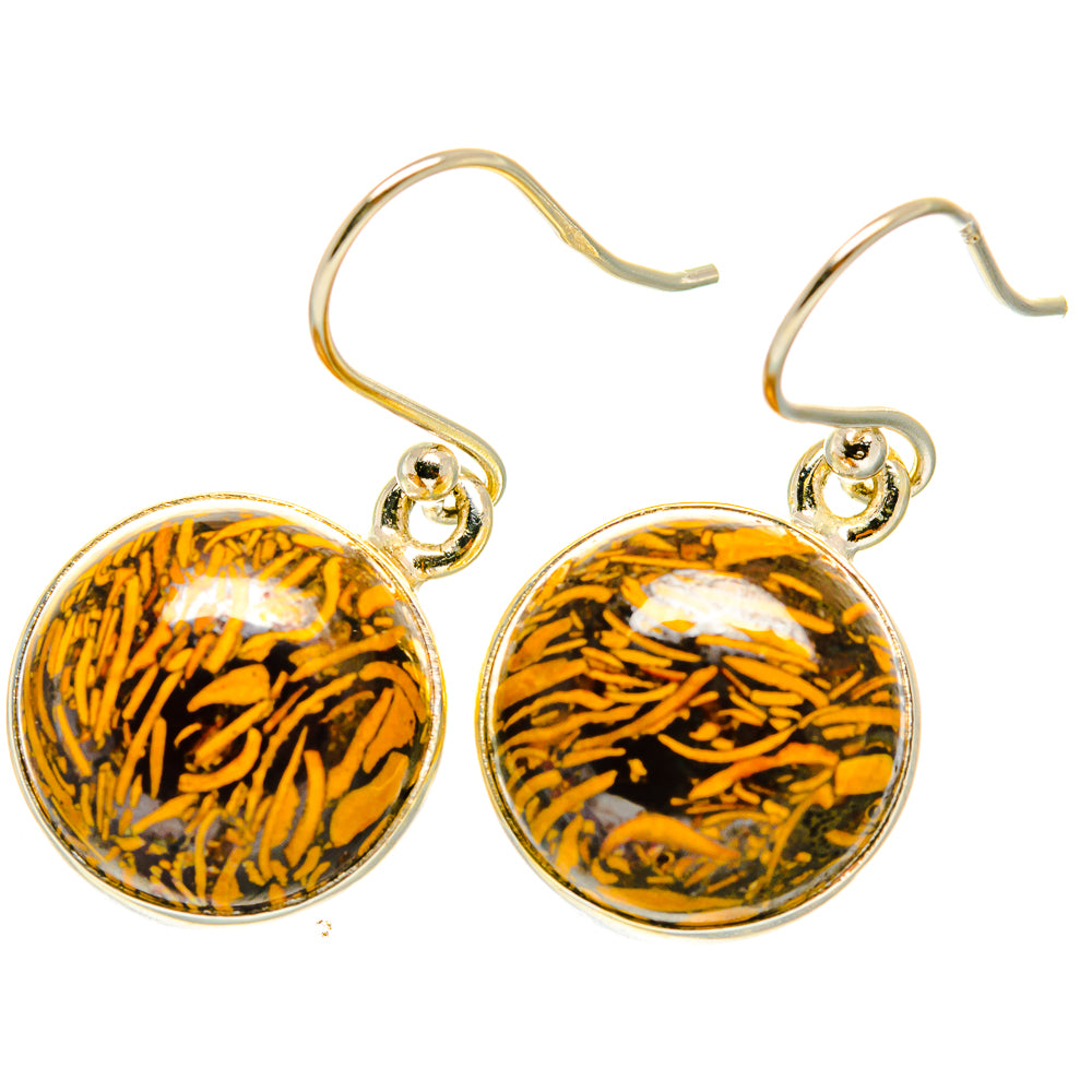 Palm Wood Jasper Earrings handcrafted by Anasilvercos - EARR417618