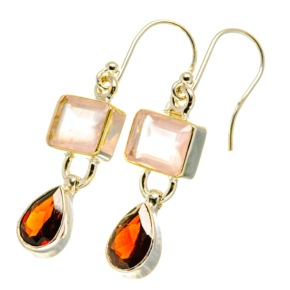Rose Quartz Earrings handcrafted by Anasilvercos - EARR417621