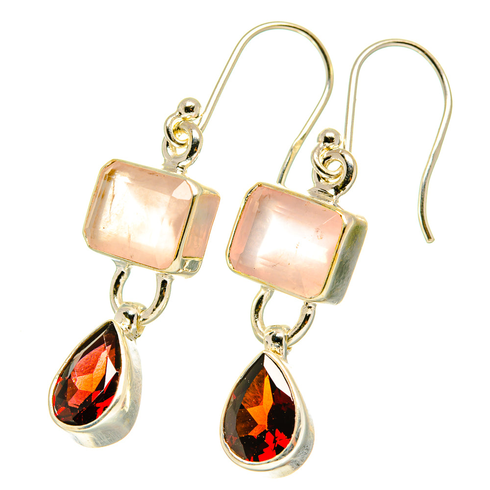 Rose Quartz Earrings handcrafted by Anasilvercos - EARR417624