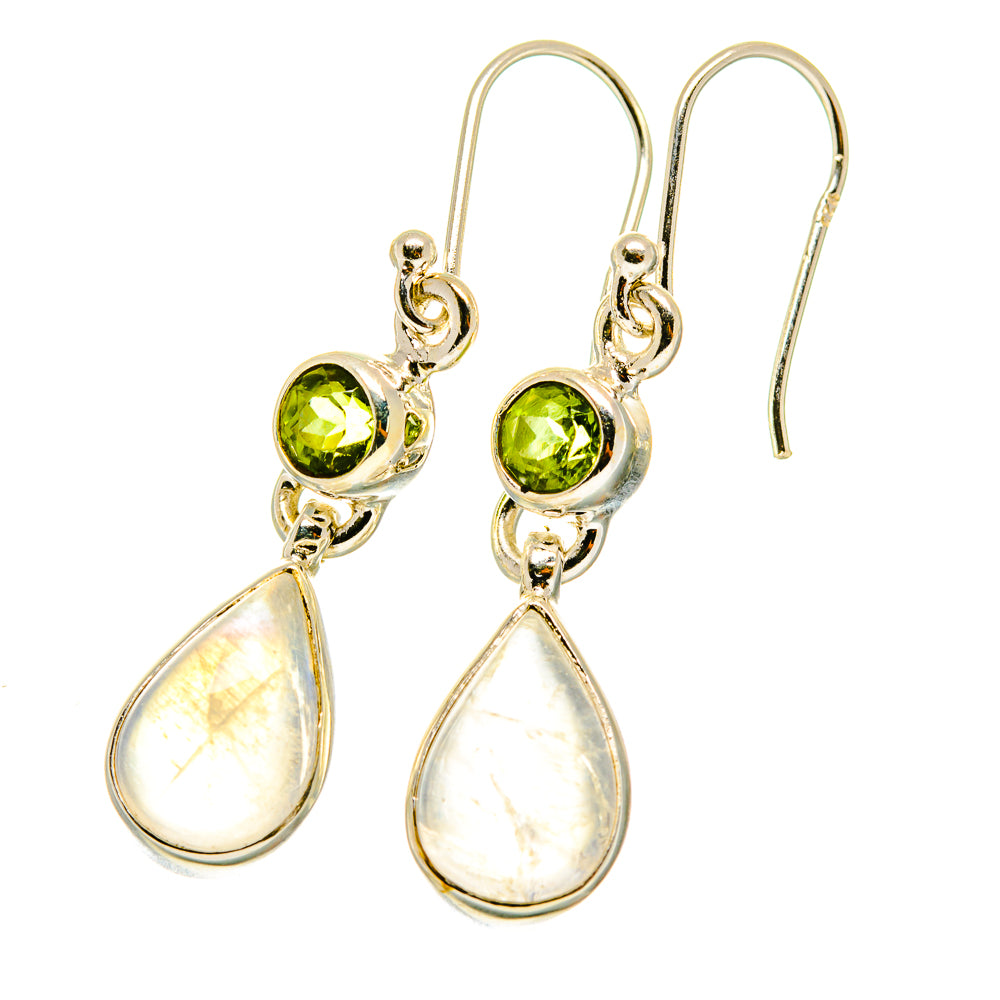 Rainbow Moonstone Earrings handcrafted by Anasilvercos - EARR417625