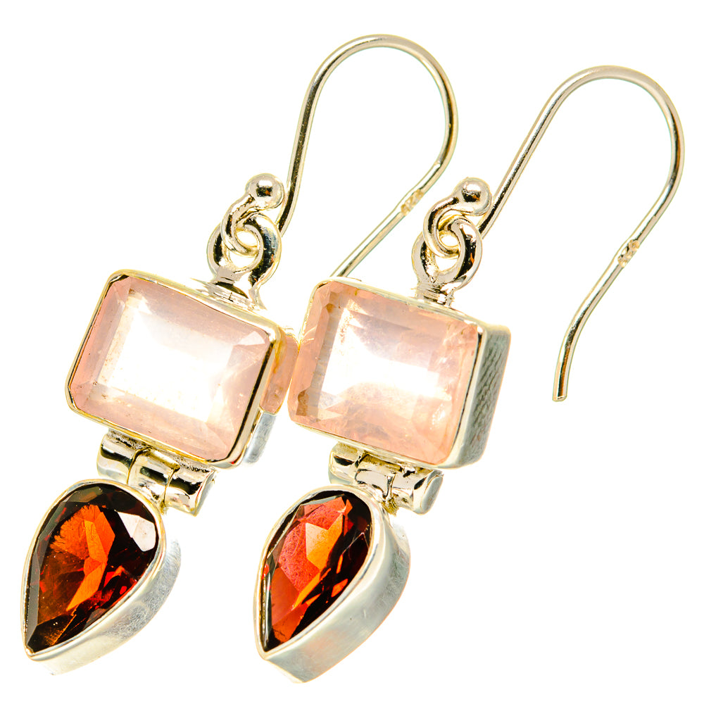 Rose Quartz Earrings handcrafted by Anasilvercos - EARR417627