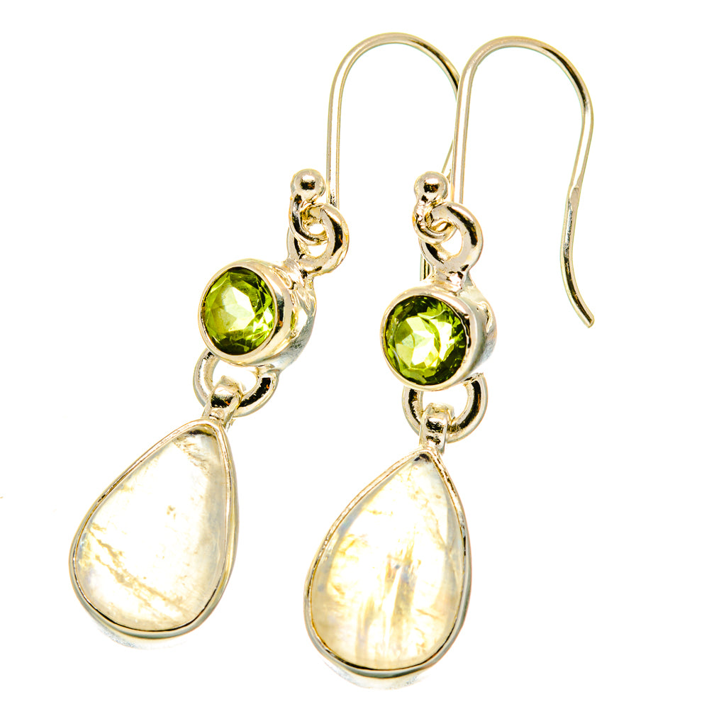 Rainbow Moonstone Earrings handcrafted by Anasilvercos - EARR417634