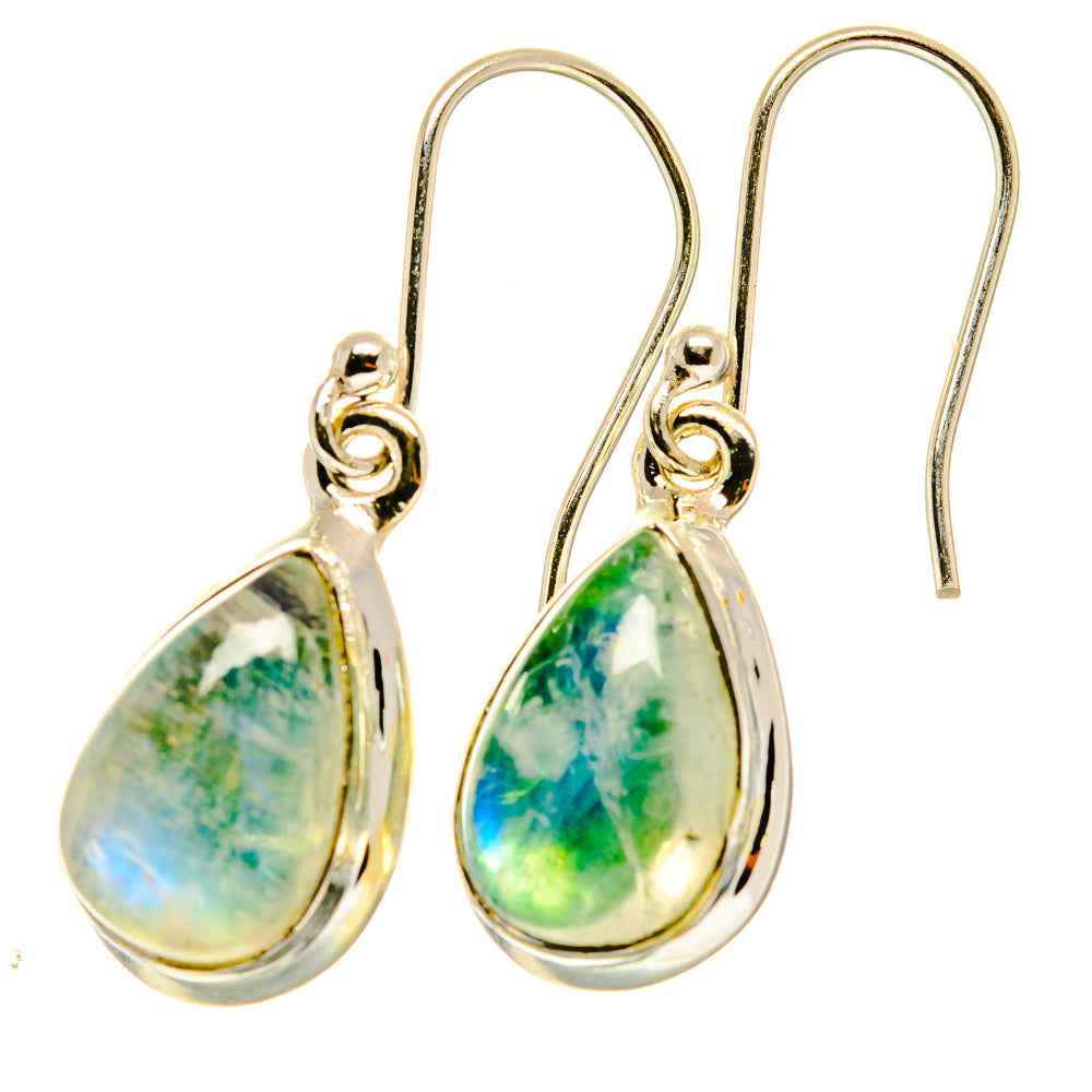 Green Moonstone Earrings handcrafted by Anasilvercos - EARR417637