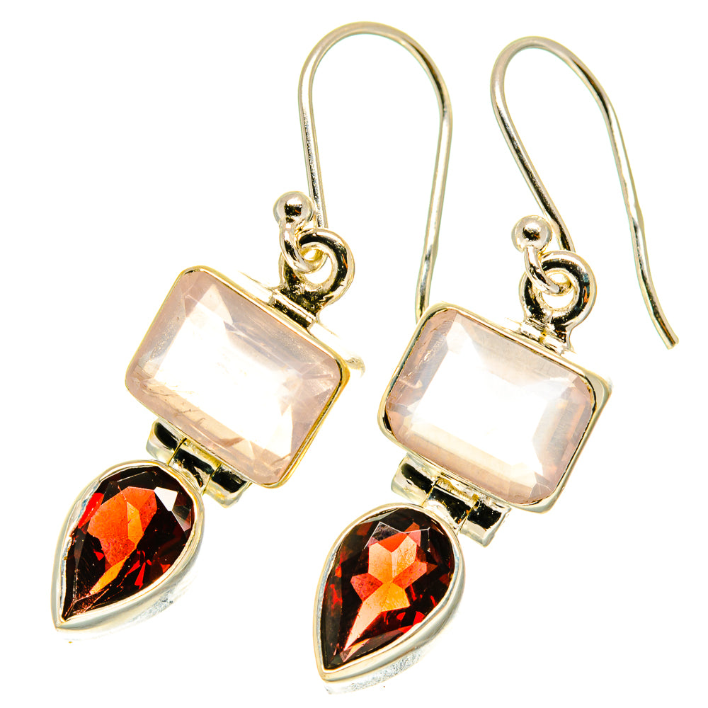 Rose Quartz Earrings handcrafted by Anasilvercos - EARR417641