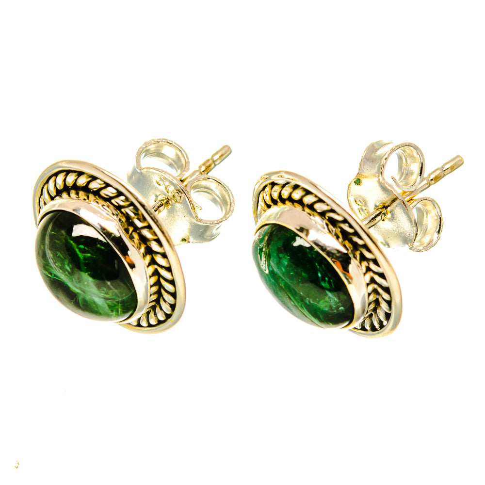 Green Tourmaline Earrings handcrafted by Anasilvercos - EARR417643