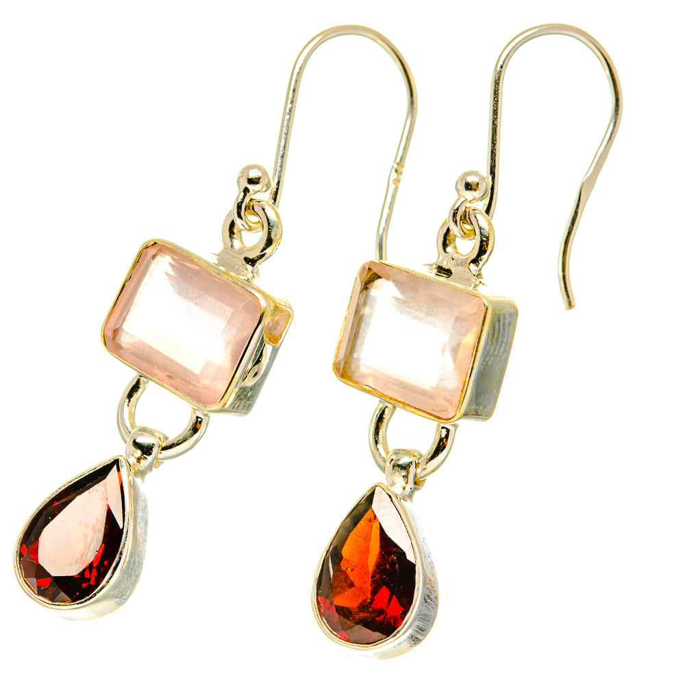 Rose Quartz Earrings handcrafted by Anasilvercos - EARR417645