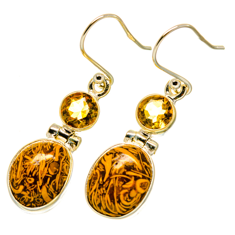 Palm Wood Jasper Earrings handcrafted by Anasilvercos - EARR417649