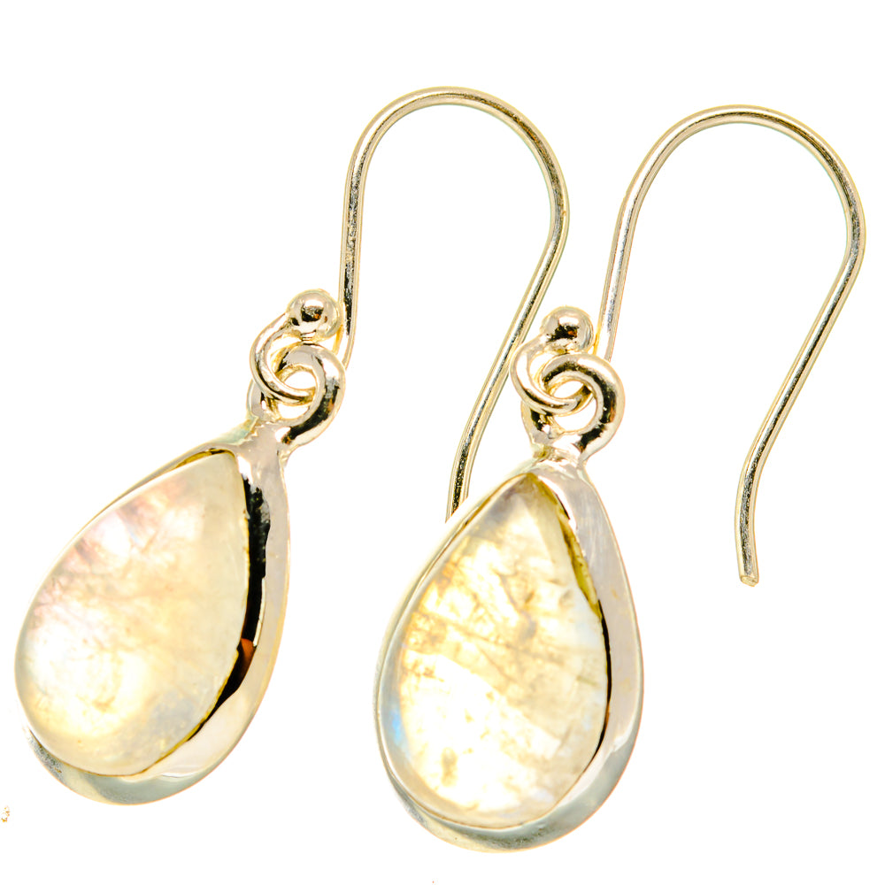 Rainbow Moonstone Earrings handcrafted by Anasilvercos - EARR417651