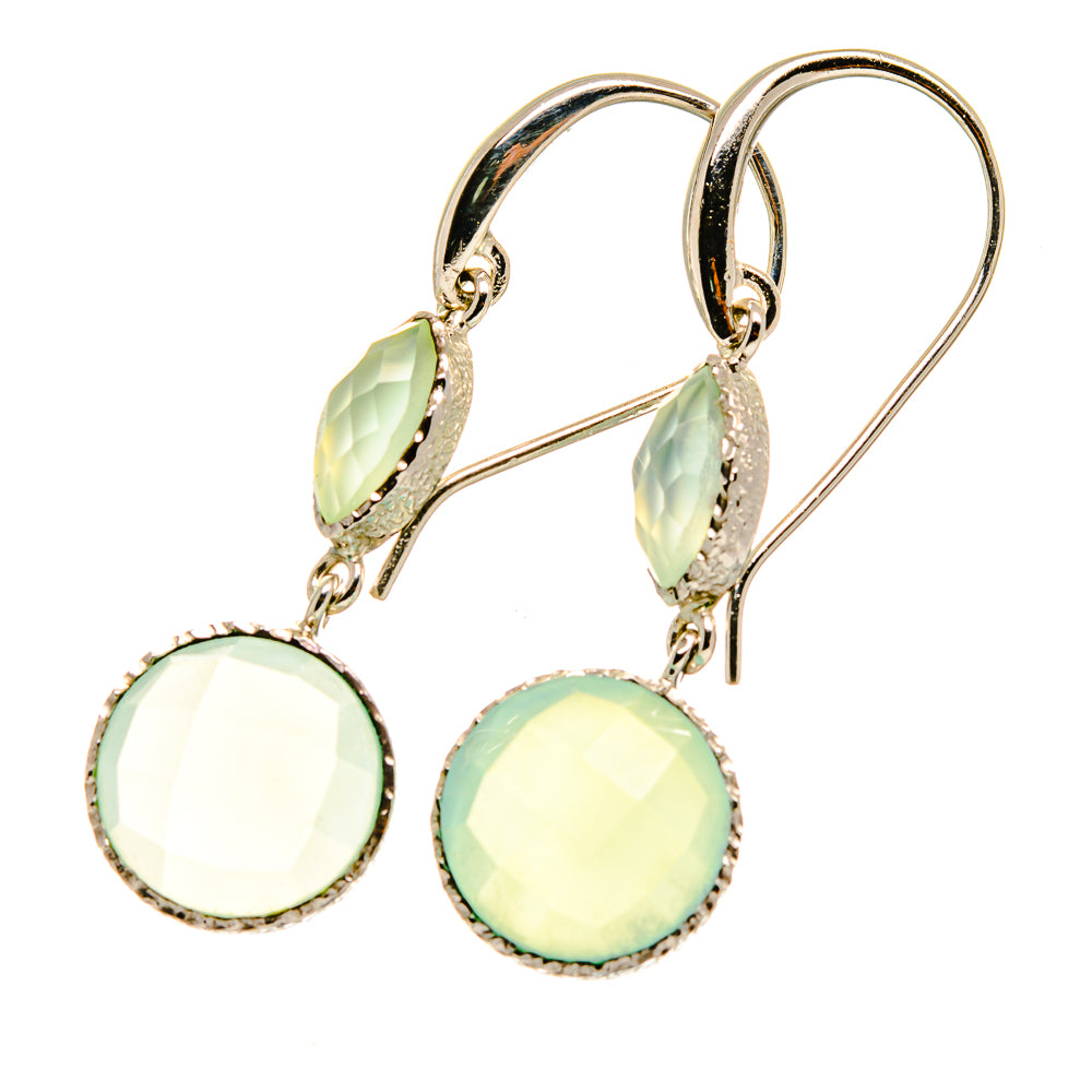 Aqua Chalcedony Earrings handcrafted by Anasilvercos - EARR417687