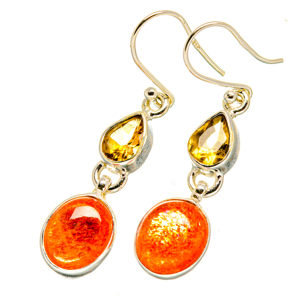 Sunstone, Citrine Earrings handcrafted by Anasilvercos - EARR417693
