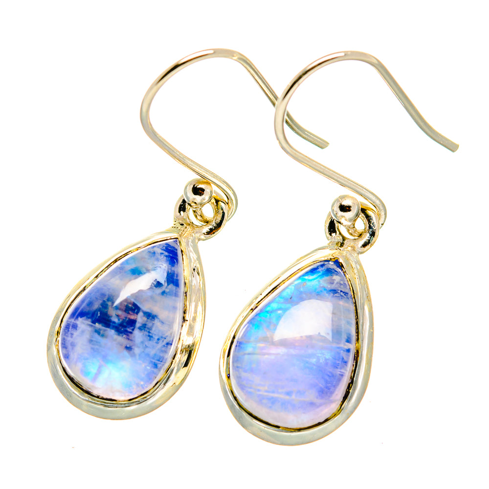 Rainbow Moonstone Earrings handcrafted by Anasilvercos - EARR417694