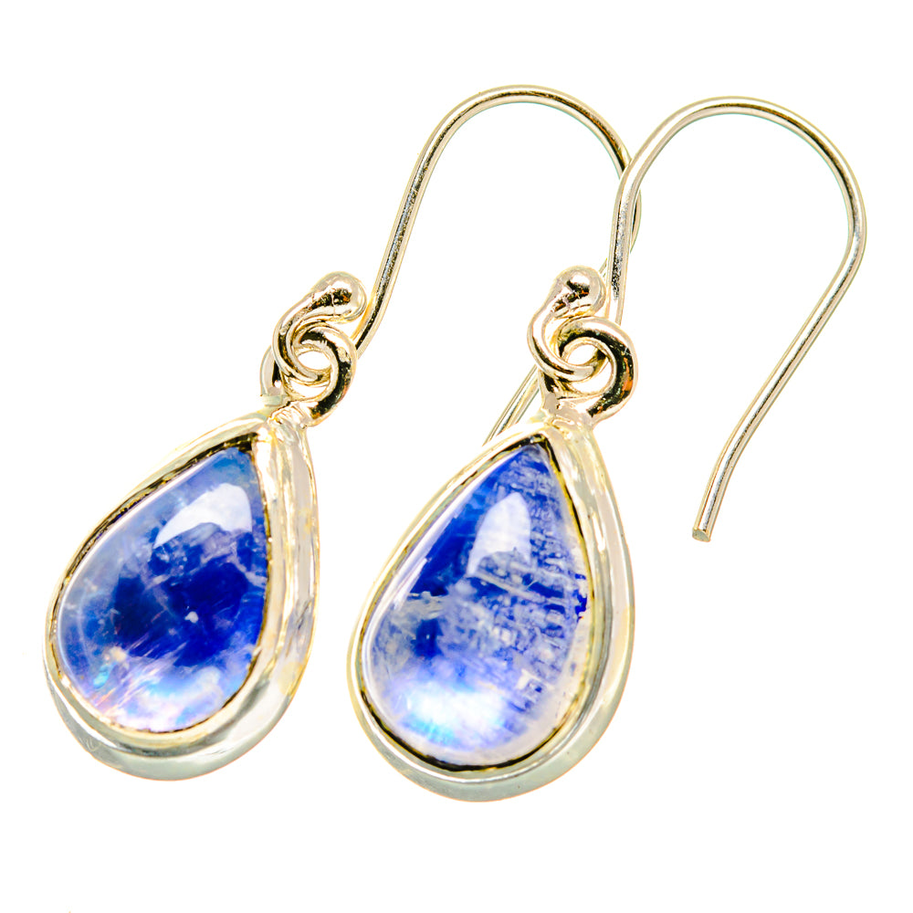 Rainbow Moonstone Earrings handcrafted by Anasilvercos - EARR417699