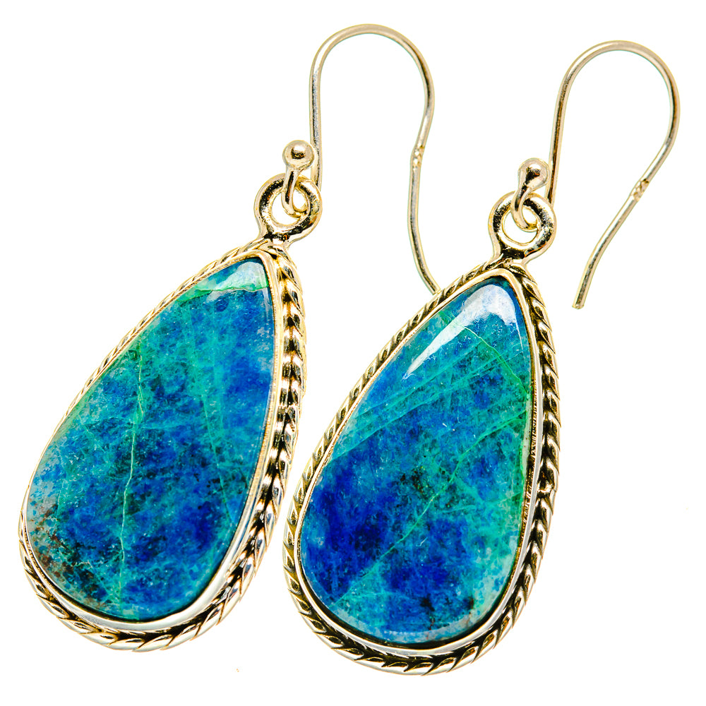 Chrysocolla Earrings handcrafted by Anasilvercos - EARR417710