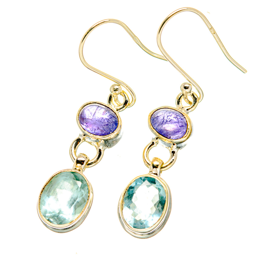 Blue Topaz, Tanzanite Earrings handcrafted by Anasilvercos - EARR417724
