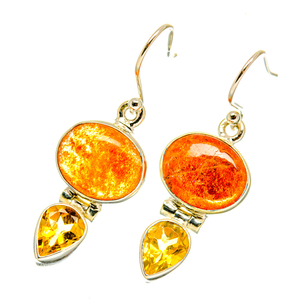 Sunstone, Citrine Earrings handcrafted by Anasilvercos - EARR417725