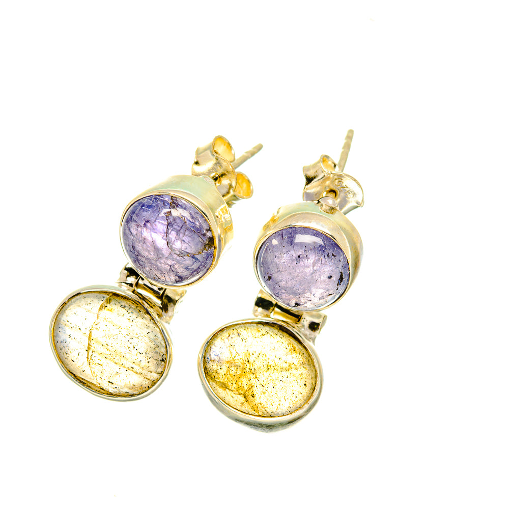 Labradorite, Tanzanite Earrings handcrafted by Anasilvercos - EARR417727