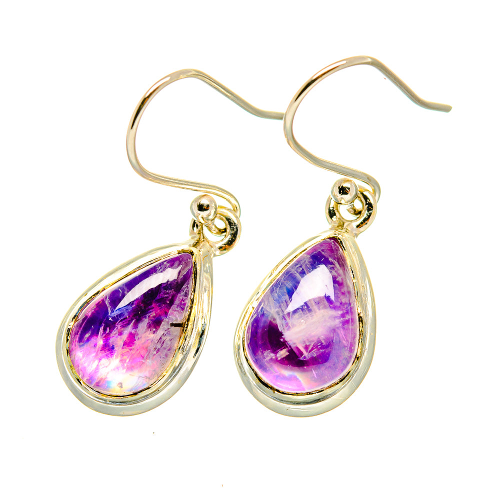 Purple Moonstone Earrings handcrafted by Anasilvercos - EARR417732