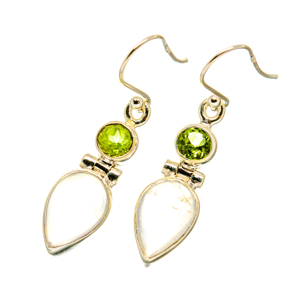 Rainbow Moonstone, Peridot Earrings handcrafted by Anasilvercos - EARR417737