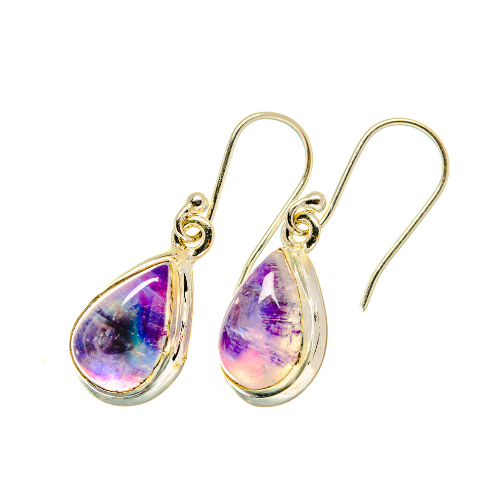 Purple Moonstone Earrings handcrafted by Anasilvercos - EARR417763