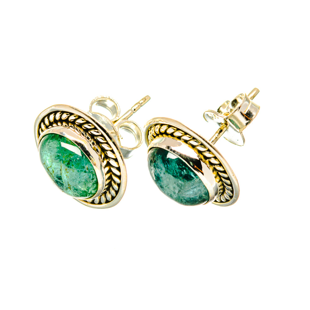 Green Tourmaline Earrings handcrafted by Anasilvercos - EARR417764