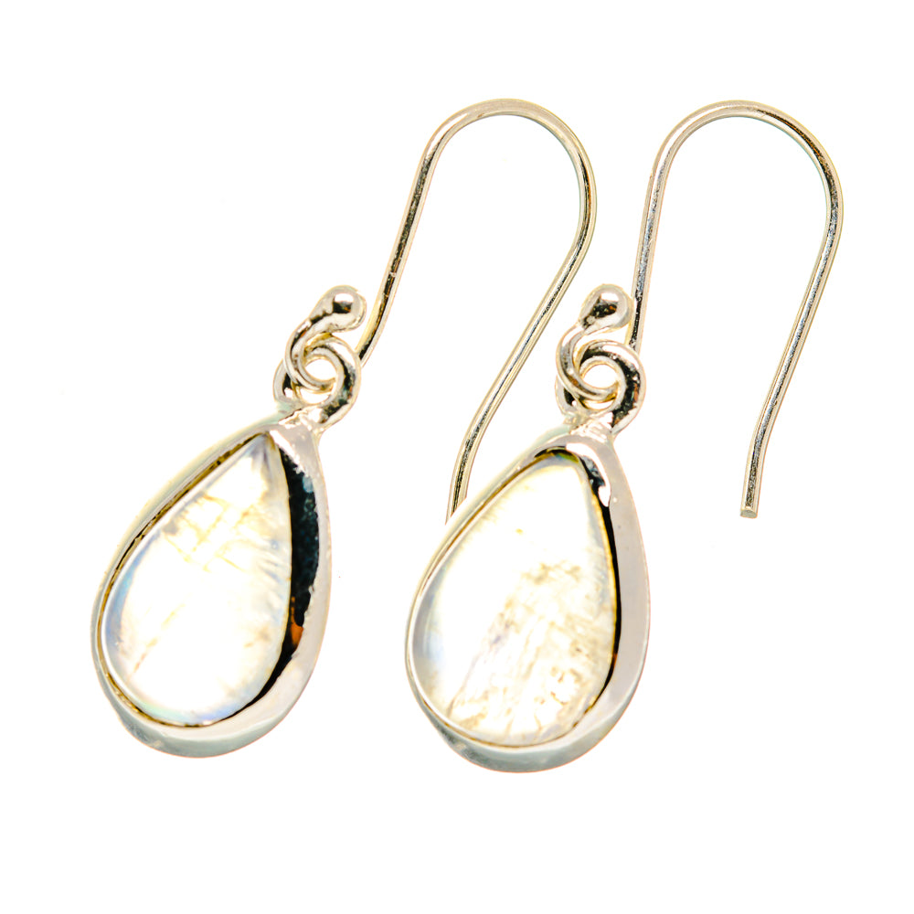 Rainbow Moonstone Earrings handcrafted by Anasilvercos - EARR417778