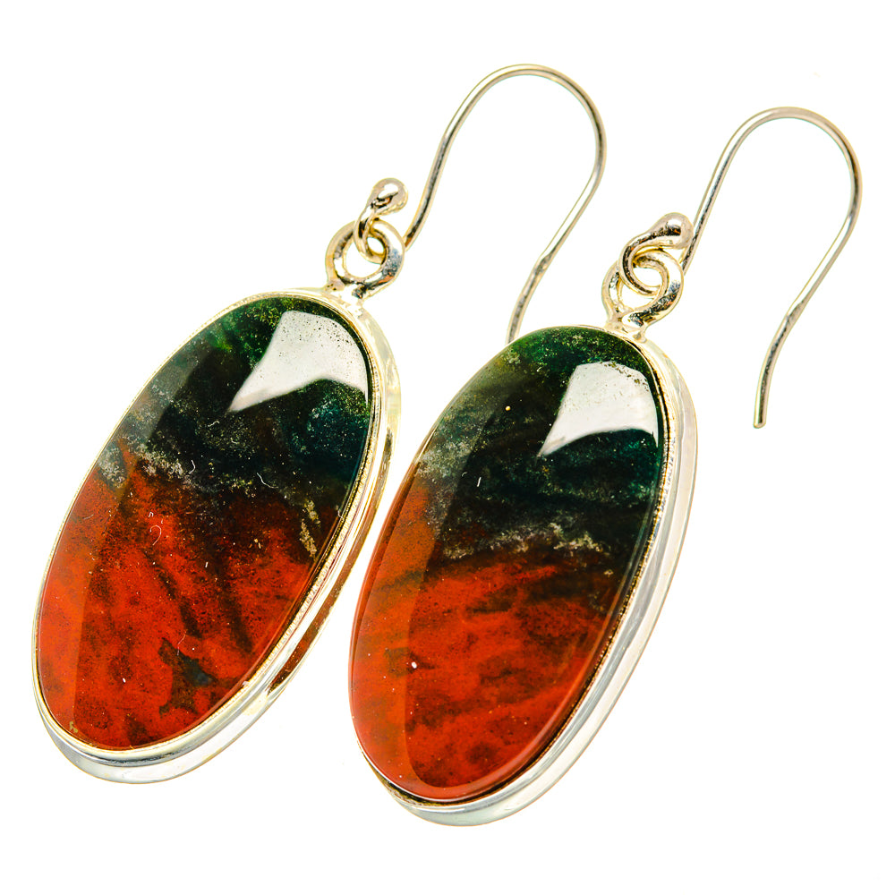 Bloodstone Earrings handcrafted by Anasilvercos - EARR417785
