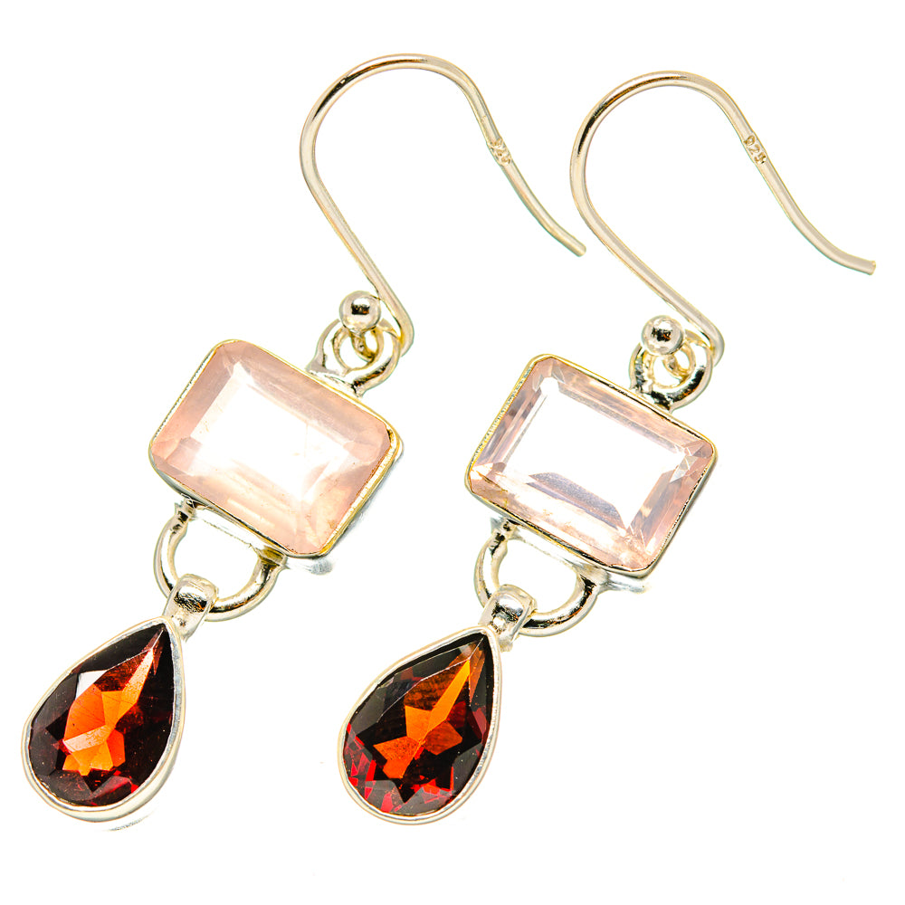 Rose Quartz Earrings handcrafted by Anasilvercos - EARR417805
