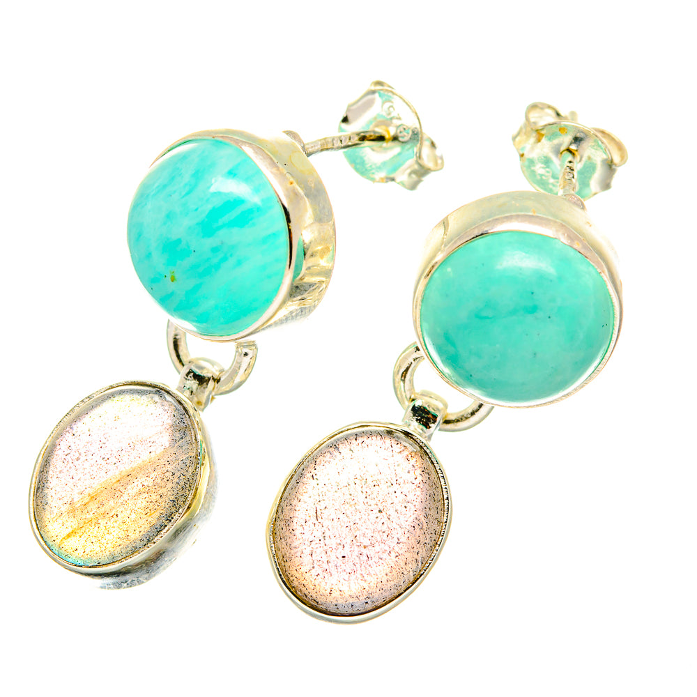 Peruvian Amazonite Earrings handcrafted by Anasilvercos - EARR417810