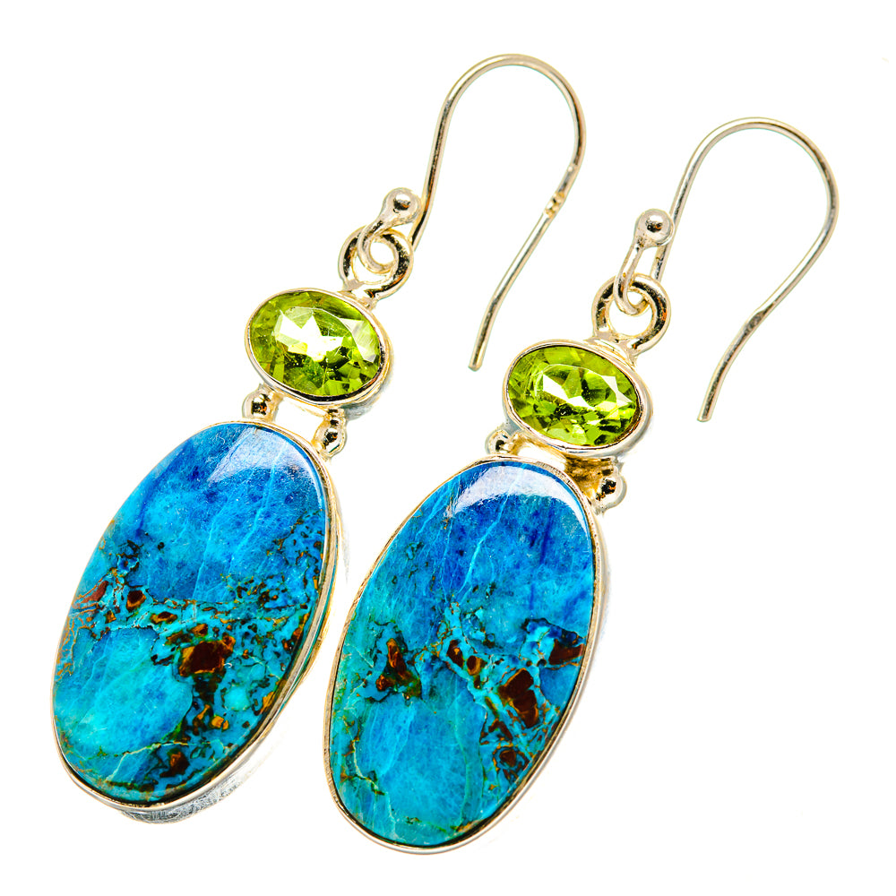 Chrysocolla Earrings handcrafted by Anasilvercos - EARR417813