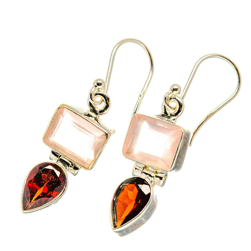 Rose Quartz Earrings handcrafted by Anasilvercos - EARR417823