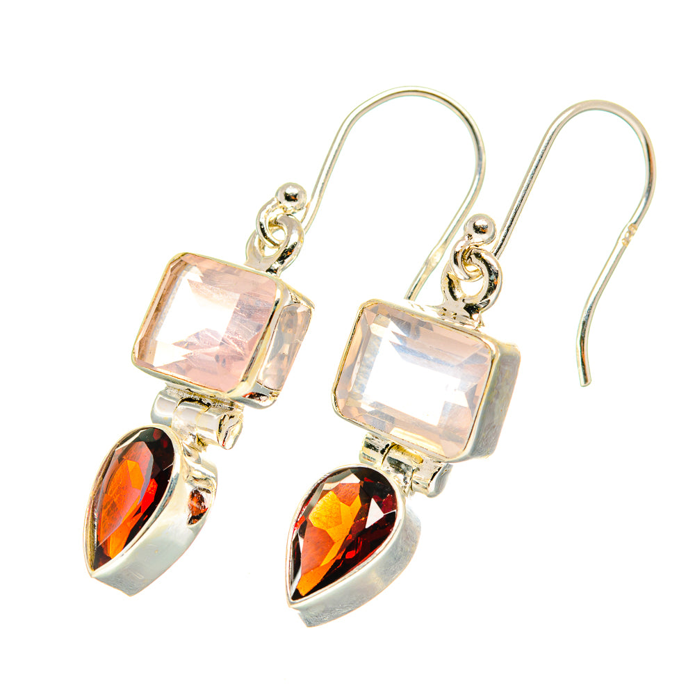 Rose Quartz Earrings handcrafted by Anasilvercos - EARR417828