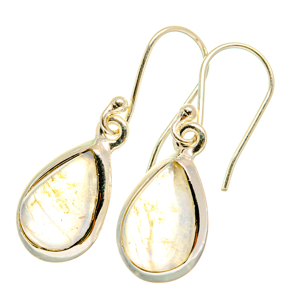 Rainbow Moonstone Earrings handcrafted by Anasilvercos - EARR417841