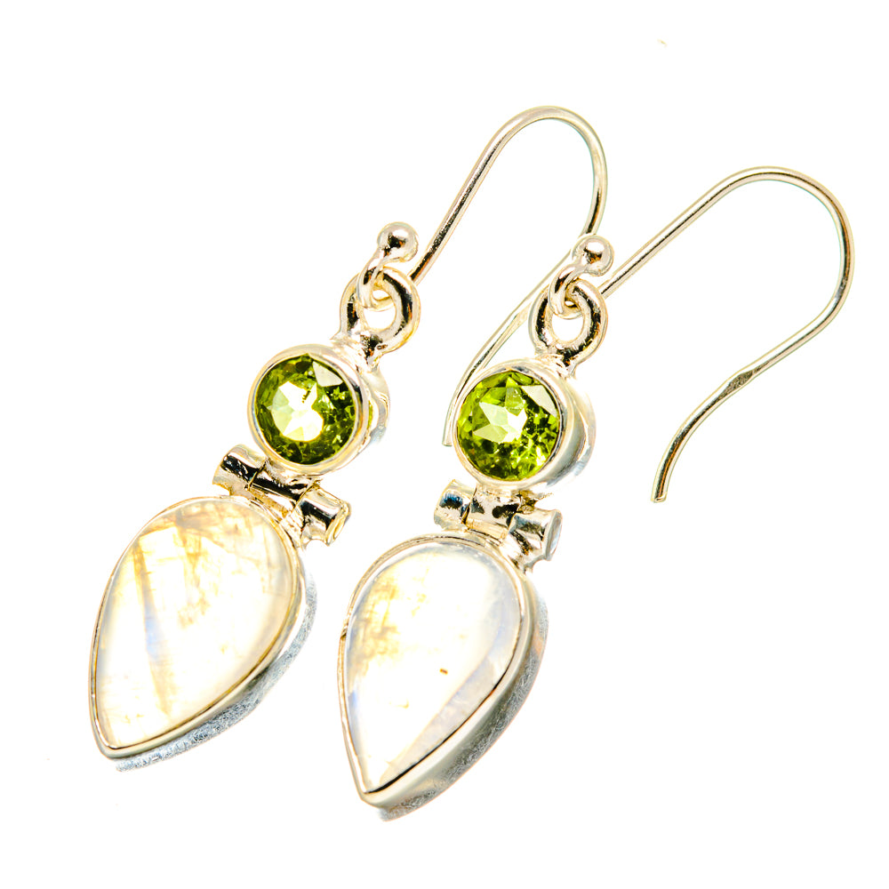 Rainbow Moonstone Earrings handcrafted by Anasilvercos - EARR417843
