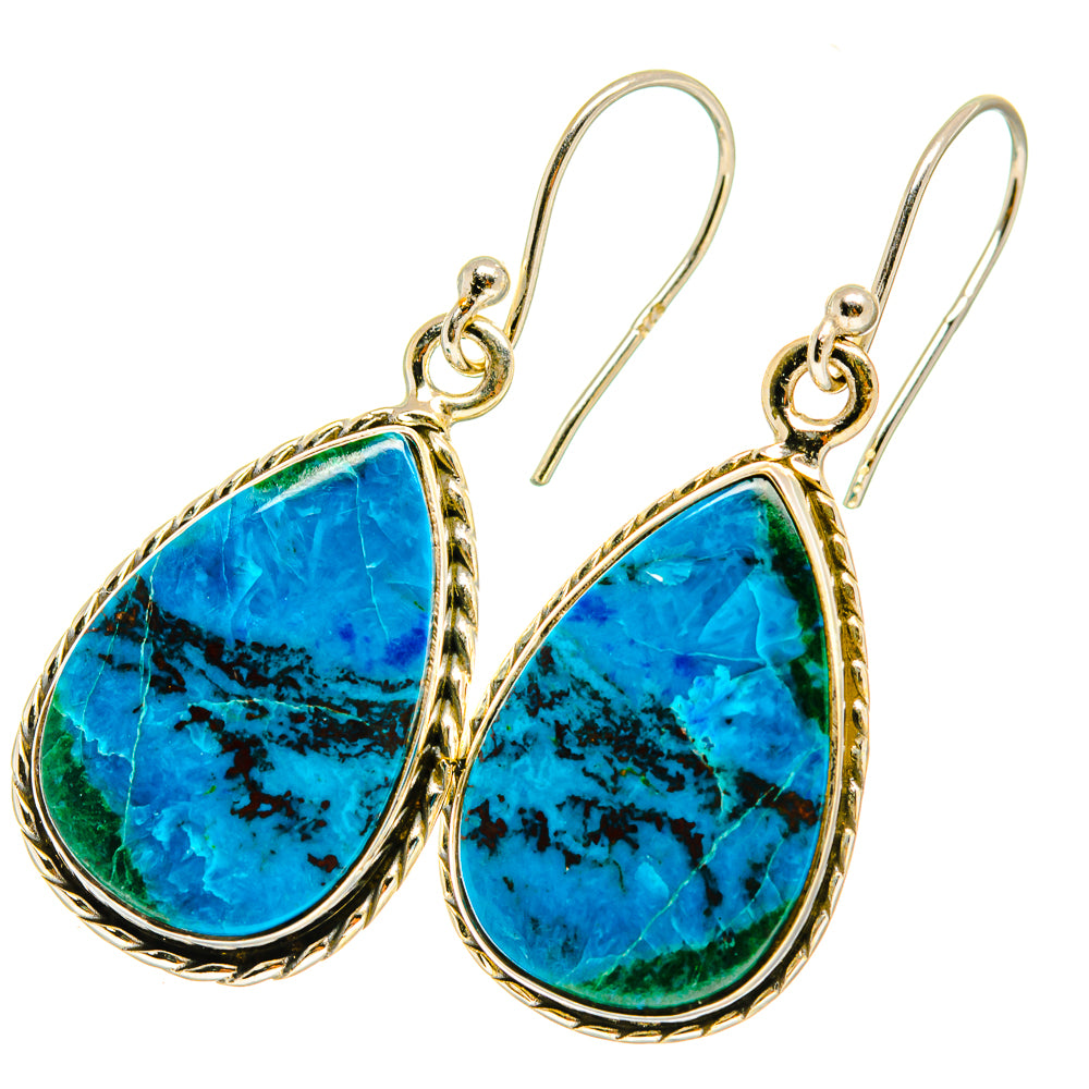 Chrysocolla Earrings handcrafted by Anasilvercos - EARR417848