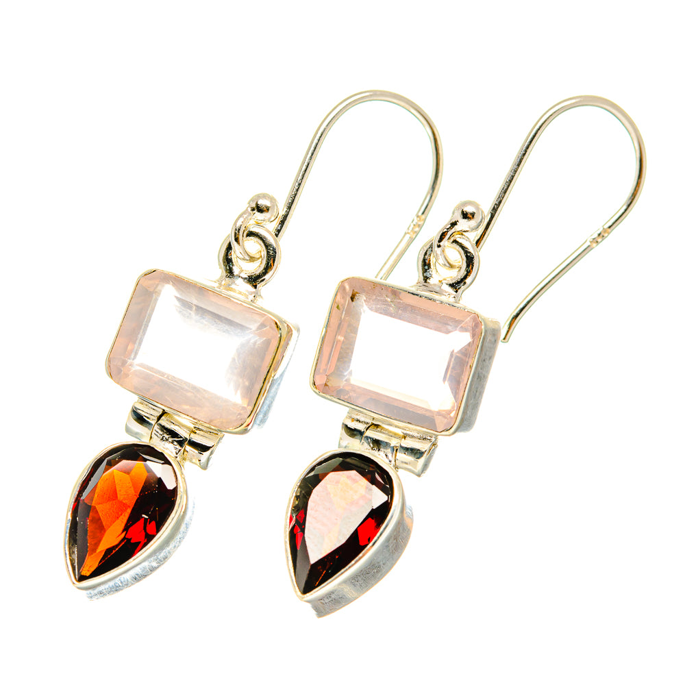 Rose Quartz Earrings handcrafted by Anasilvercos - EARR417849