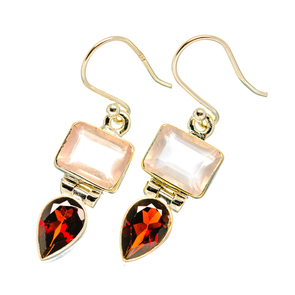 Rose Quartz Earrings handcrafted by Anasilvercos - EARR417868