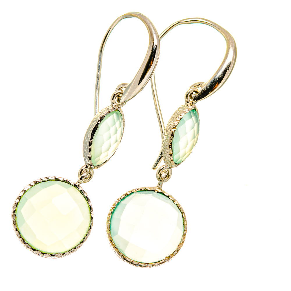 Aqua Chalcedony Earrings handcrafted by Anasilvercos - EARR417872
