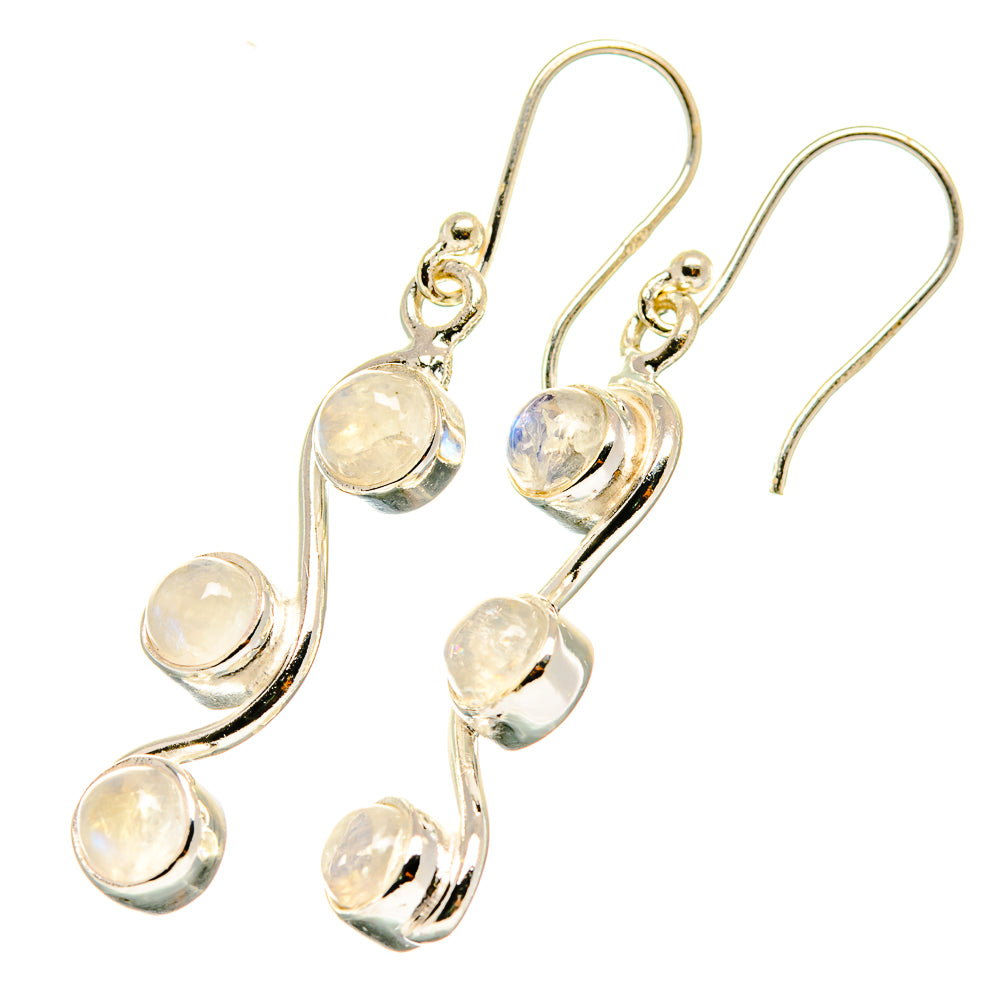 Rainbow Moonstone Earrings handcrafted by Anasilvercos - EARR417896