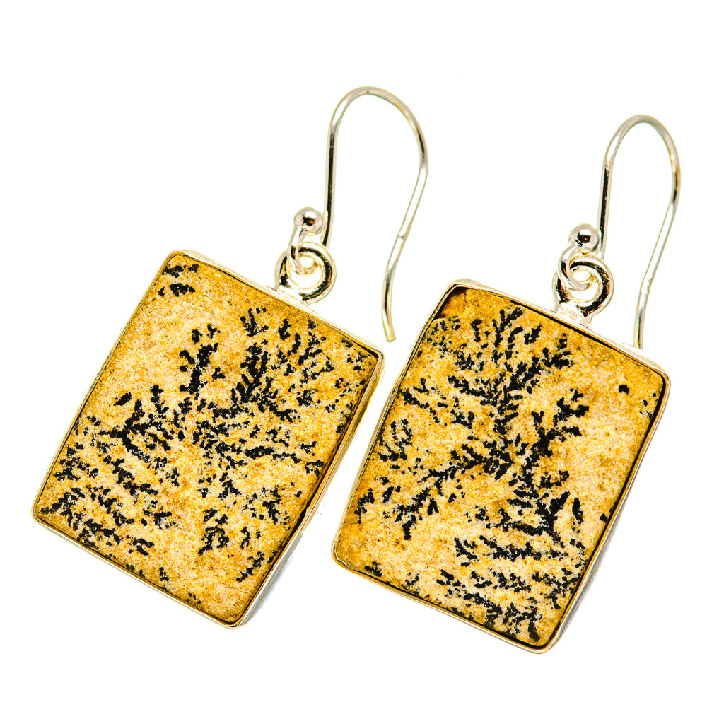 Germany Psilomelane Dendrite Earrings handcrafted by Anasilvercos - EARR417897