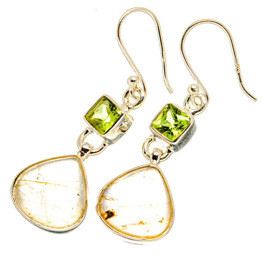 Rutilated Quartz Earrings handcrafted by Anasilvercos - EARR417912