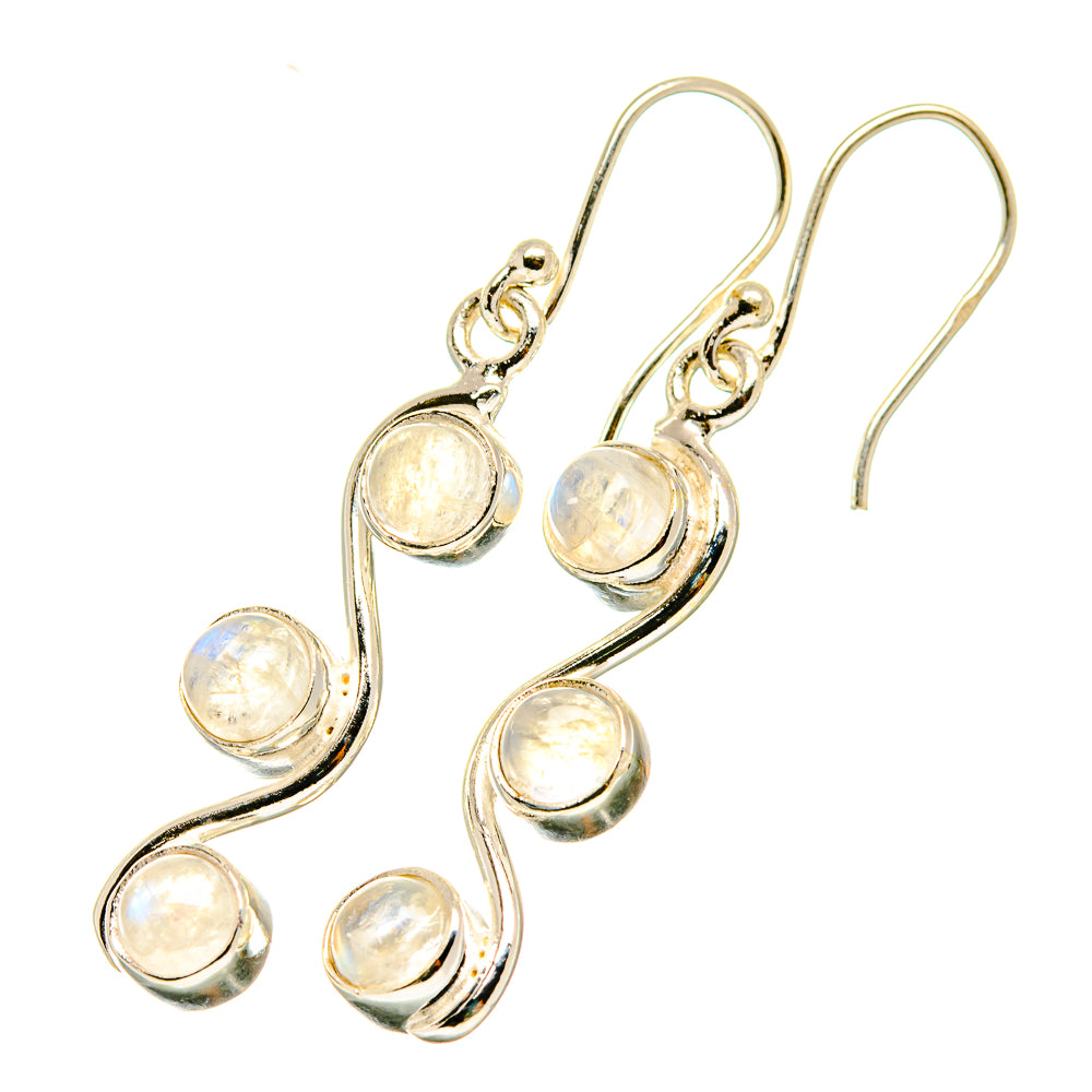 Rainbow Moonstone Earrings handcrafted by Anasilvercos - EARR417924