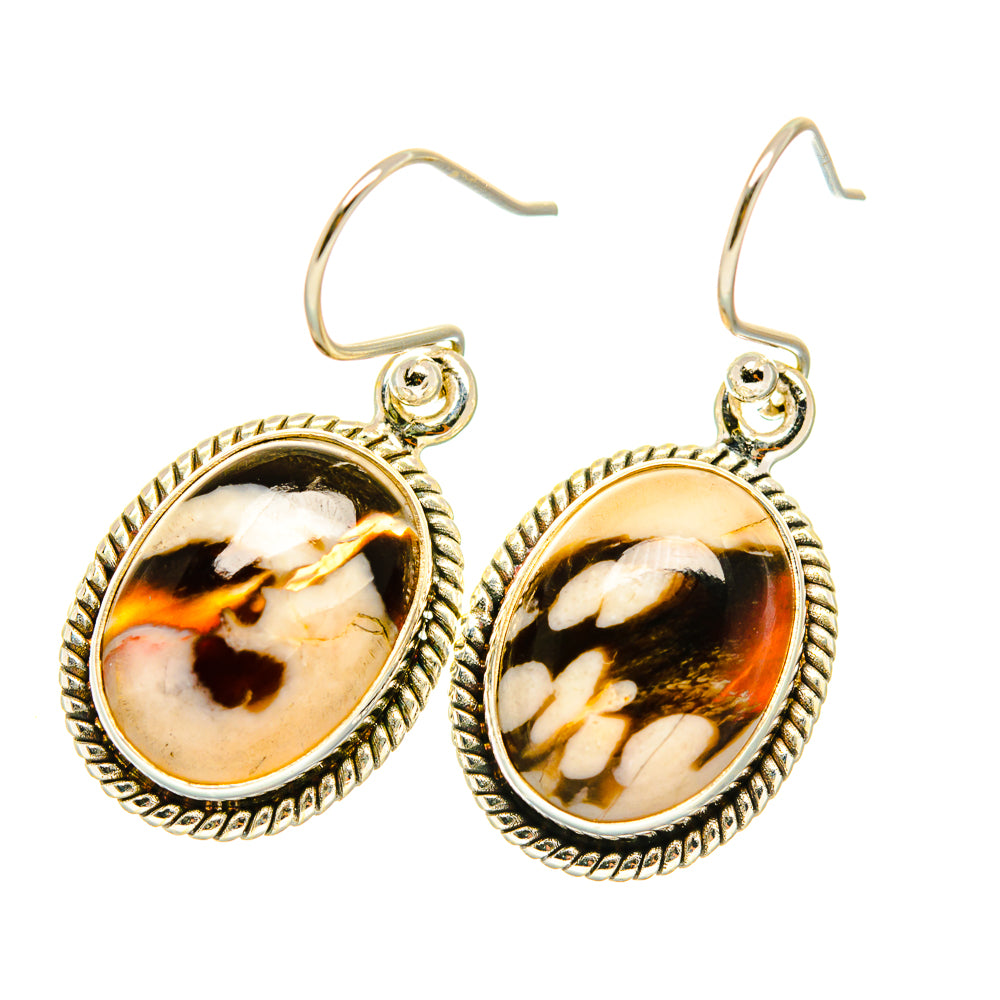 Peanut Wood Jasper Earrings handcrafted by Anasilvercos - EARR417931