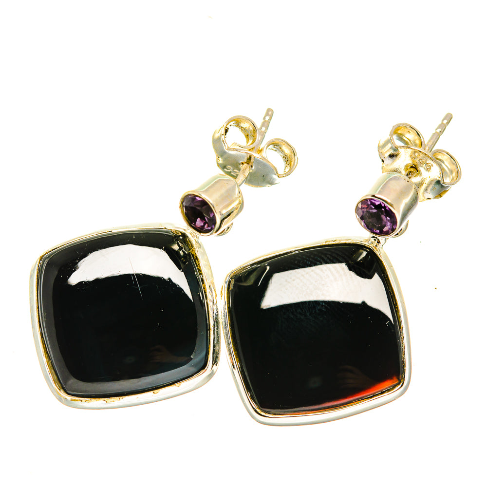 Black Onyx Earrings handcrafted by Anasilvercos - EARR417943