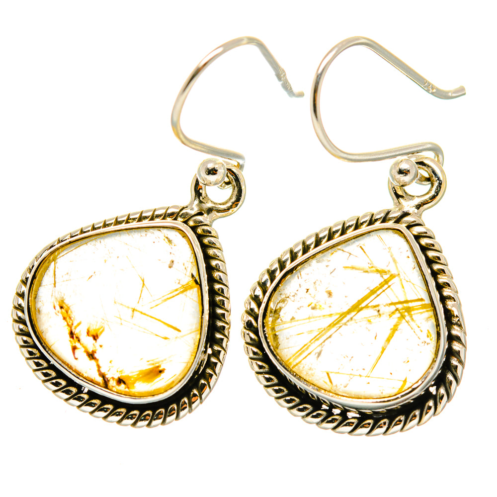 Rutilated Quartz Earrings handcrafted by Anasilvercos - EARR417957