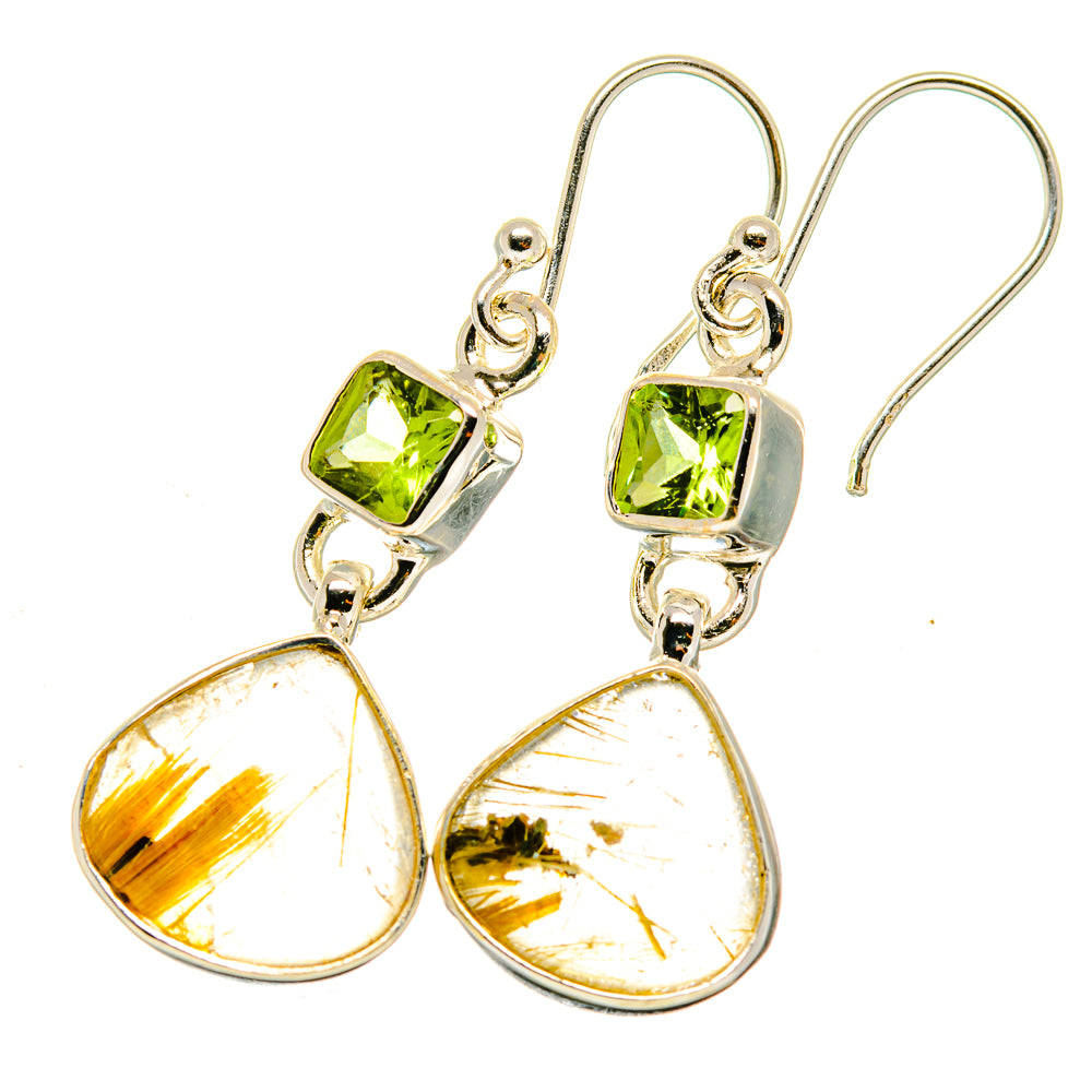 Rutilated Quartz Earrings handcrafted by Anasilvercos - EARR417969
