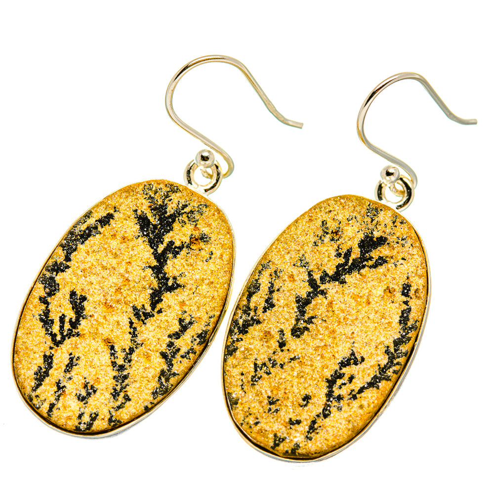 Germany Psilomelane Dendrite Earrings handcrafted by Anasilvercos - EARR417998
