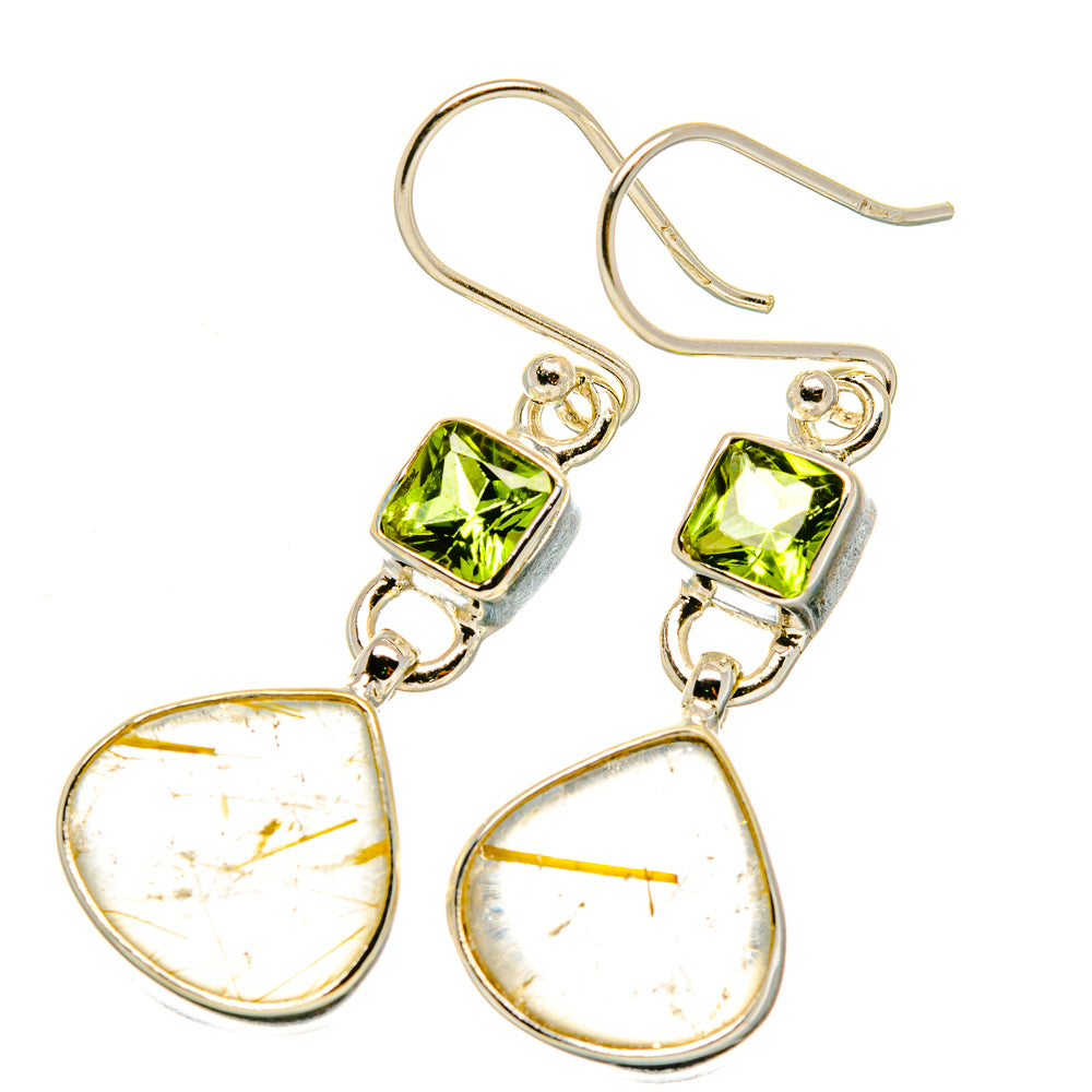 Rutilated Quartz Earrings handcrafted by Anasilvercos - EARR417999